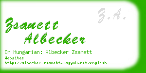 zsanett albecker business card